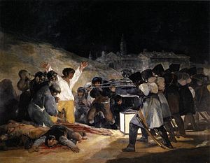 El tres de mayo de 1808 en Madrid: los fusilamientos en la montaña del Prncipe Po.